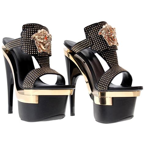 versace brown sandals women|Versace palazzo high heels.